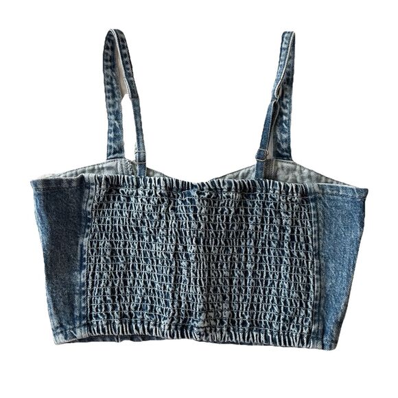 Social Tourist Denim Lace Up Cropped Corset Top Size XS‎ Womens - Picture 9 of 10